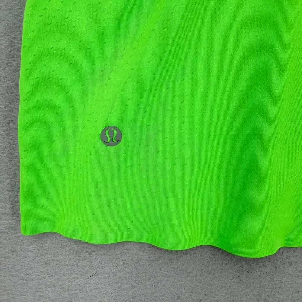 Lululemon Men's Lime Green Fast and Free Singlet Gym Workout Running Tank Top
